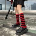 Lolita Long Socks Women's Leg Warmers Red Black Strip Arm Warmer Keep Sleeve Autumn Winter Crochet Socks Boot Cuffs Accessories. 