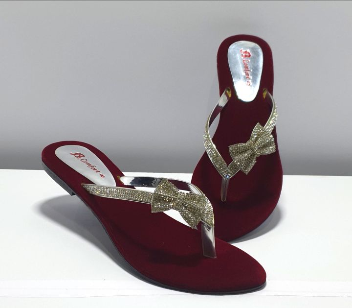 New Fancy Chappal For Girls|Soft and Light weight Flat chappal|Black and silver Combination| Best for wedding party wear