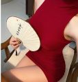 Sleeveless Bodycon Dress Women Turtleneck Pleated Mini Dresses Summer Black Skinny Stretchy Party Club Vestidos.