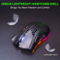 Bengoo KM-1 Rechargeable Wireless RGB Gaming Mouse 3200 DPI Honeycomb Shell 6 Programmed Buttons 3 Adjustable DPI USB Receiver for Laptop PC Mac. 
