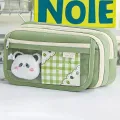 9-layer Large Capacity Pencil Case with Transparent Compartment and Magnetic Button Flip for Retrieval. 