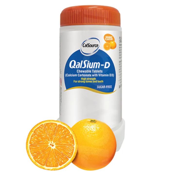 Qalsen D calcium tablet supplements orange 🍊 flavored 30 tablet
