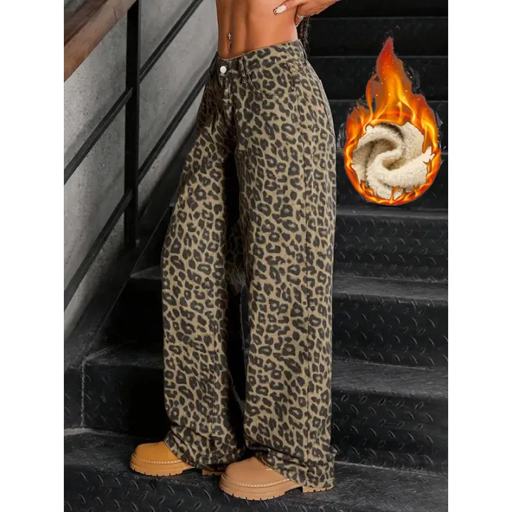 Winter%20Girls%20Leopard%20Print%20Plush%20Thermal%20High%20Waist%20Jeans%20Women%20Fleece%20Snow%20Warm%20Denim%20Pants%20Lady%20Retro%20Baggy%20Wide%20Leg%20Trousers%20-%20Image%202