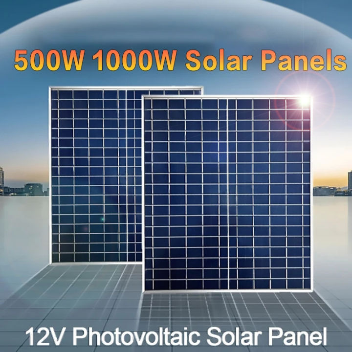 1000W 500W 12V photovoltaic solar panel kit 100A controller solar panel ...
