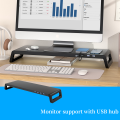 Computer Monitor Stand Riser With 4 USB3.0 Ports ABS Legs Support Data Transfer Desktop Screen Holder With Keyboard Storage. 