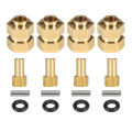 1Set Brass Hub Extenders 7mm Hex 1.0 Wheel Rims Adapter with Nuts for 1/24 RC Crawler SCX24 C10 Gladiator Bronco AX24 Upgrade. 