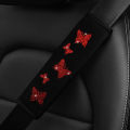 1 Glitter pink Butterfly blingling fabric automotive supplies Seat belt shoulder cover comfortable anti-tightening safety belt. 