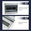 IP65 Waterproof Distribution Box HT-5/8/12/15/18/24 Way ABS Plastic Material Transparent Visual Window Wall-mounted Outdoor Use. 
