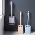 Toilet Cleaning Brush, Leak-Proof with Silicone Base & Quick-Drying Holder - Flat Head, Flexible & Soft (Multicolor). 