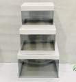 Set of 3pcs Transparent Gift Box / Transparent Square Cake Box For Birthday & Happy Anniversary. 