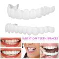 1 Pair SnapsOn Teeth Veneers Brightening Dentures Temporary False Teeth Cover Instant Imitation Braces Fake Tooth Cover.