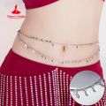 Belly Dance Performance Accessories for Women's Customized Exquisite Pearl Belt Girl's Oriental Belly Dancing Waist Chain.