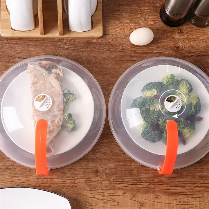 Microwave Food Cover Plate Vented Heat-resistant Food Splatter Protector Lid Kitchen Thickened Clear Food Anti-Splash Cover