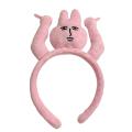 Funny Headband New Pink Bunny Hair Band Quirky Fun Plush Headband Grip Bangs Cute Photo Decoration Hair Bands Headdress. 