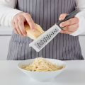 IKEA STRÅLANDE Grater with handle, stainless steel/dark grey. 