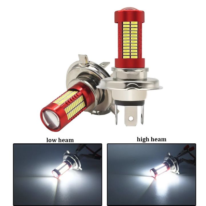 1PC Super Bright H4 Motorcycle LED Headlight Bulb 106 LED H6 BA20D P15D 6000K High/Low Beam Moto Head Light Foglight