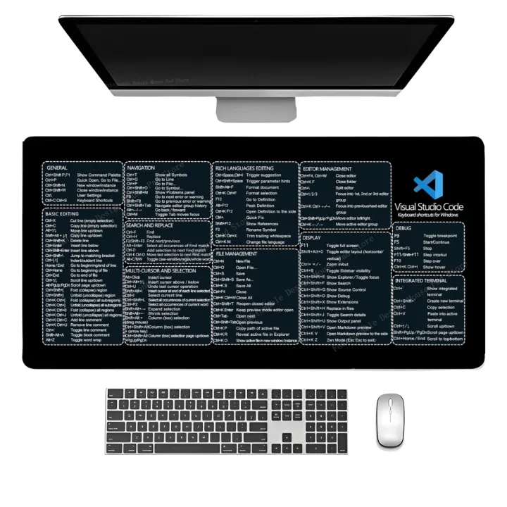 Visual%20Studio%20Code%20Keyboard%20Shortcuts%20For%20Windows%20Mouse%20Pad%20Desk%20Mat%20Cheat%20Sheet%20Mousepad%20Office%20Users%20Software%20Web%20AI%20Engineer%20-%20Image%203