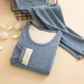 Wool Silk Thermal Underwear Set Double-sided Cashmere Long Johns Plus Cashmere Thick Autumn Winter for Men Women Warm Underwear.
