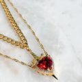 Snow White and The Huntsman Couple Heart and Sword Pendant Necklace for Women Romantic Wedding Valentine's Day Jewelry s.