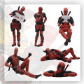6pcs/set Deadpool Anime Action Figure Sitting Posture Model X-Men Mini Doll Car Decoration Marvel Collection Figurine Kids Toy. 