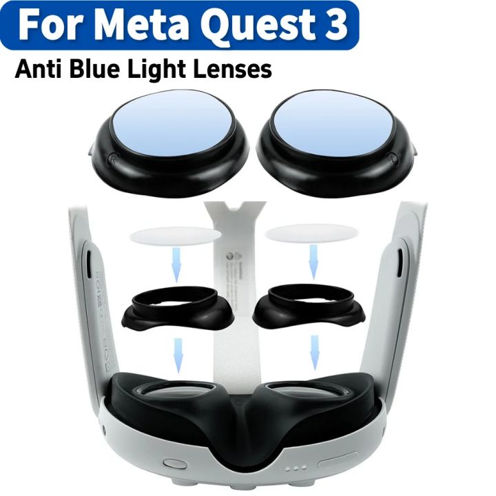 For Quest 3 Lens NO Myopia Anti-Blue Light Lens VR Glasses Lens Protection Frame For Meta Quest 3 Accessories Disassemble