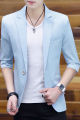 Summer 2025 Men's Mid-Sleeve Slim Fit Suit Korean Style Handsome Youth Seven-Quarter Jacket Small Suit Collection.