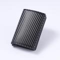 Minimalist RFID Blocking Men's Card Holder Wallet, Lead Alloy, Non-Braided PU Leather, Black. 