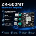 ZK-502MT Bluetooth 5.0 Super Base Amplifier Board with Acrylic Box Sell 2.0 Channel 2x50W Power Audio Stereo Amplifier Board AUX Bass Treble AMP similar ZK-502M CA-502MT 502MT.