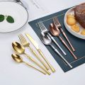 20/30/40Pcs Rose Gold Dinnerware Set Stainless Steel Cutlery Set Knife Fork Spoon Dinner Tableware Kitchen Flatware Table Set.