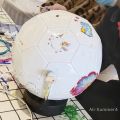 White Soccer Ball Size 5 Official Size Lightweight For Kids Adult Football Toy Educational Plaything Sports PVC DIY . 