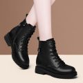 Women new winter black short boots Outdoor non slip walking shoes Casual thick soled Chelsea Boots Fashion comfort shoe Botas De. 