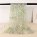 Beautiful Floral Embroidered Lace Fabric Sage Green Flower Embroidery Mesh Lace Fabric Soft Tulle Fabric for Tutu Dress Clothing. 