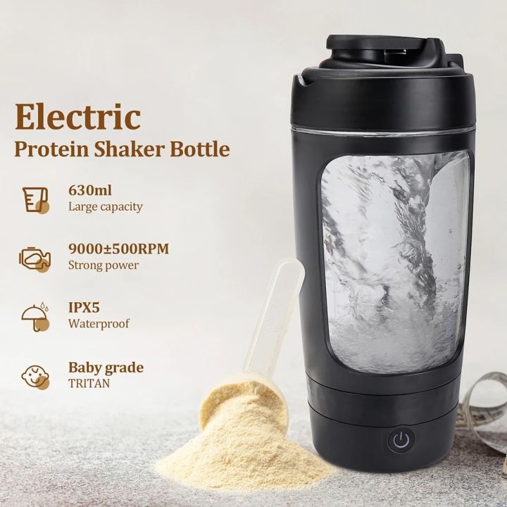 650ml Electric Shaker Bottle Portable Whey Protein Automatic Stirring Blender Multipurpose Juice Mixer Cup Fitness for USB Rechargeable