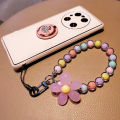 Colorful Lanyard Bow Heart Beaded Bracelet Flower Butterfly Phone Charm Pearl Mobile Phone Wrist Strap Acrylic Anti-Lost Chains. 