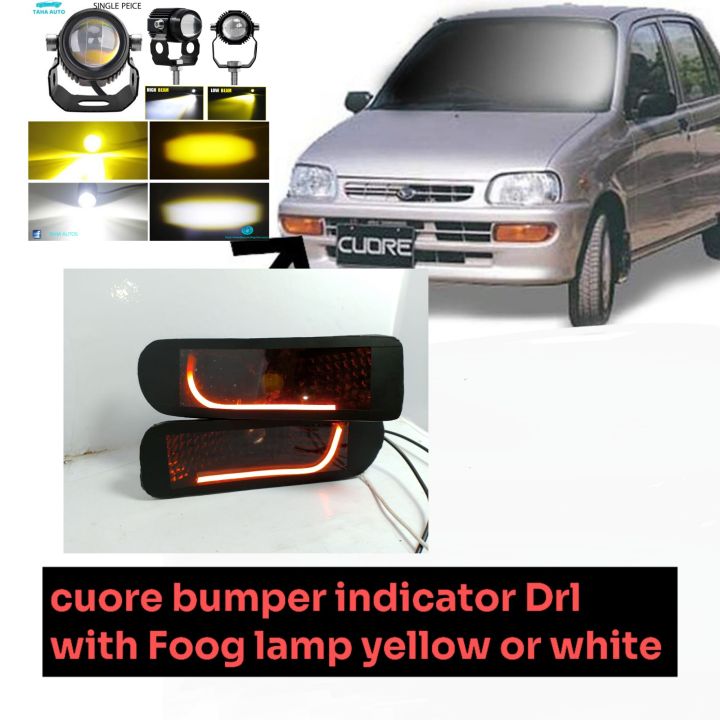 Daihatsu Cuore bumper indicator Drl light with Foog lamp yellow or white 2 pcs