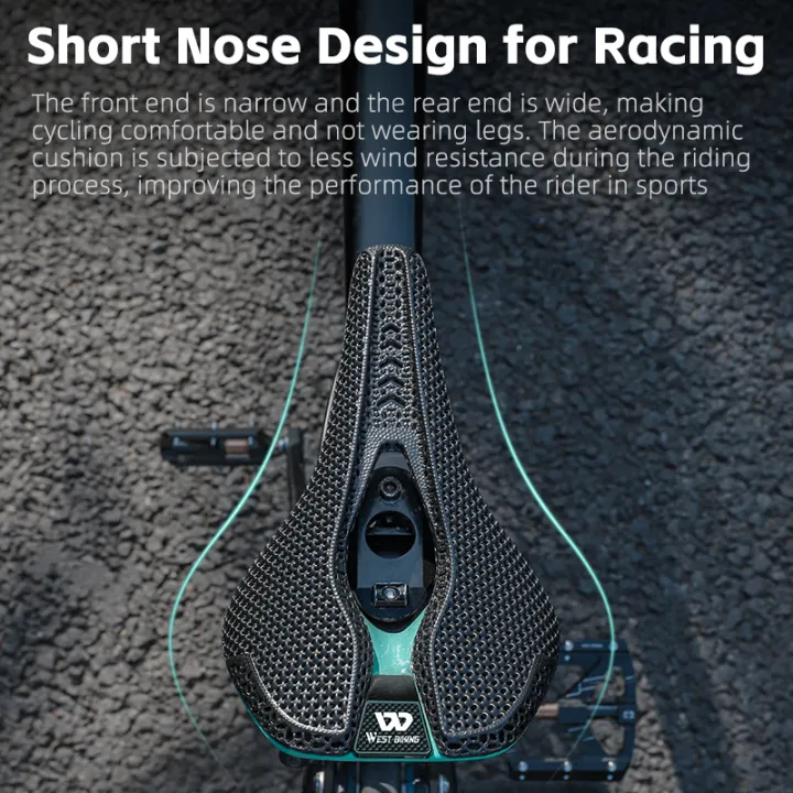 WEST%20BIKING%20Short%20Nose%203D%20Printed%20Bicycle%20Saddle%20Ultralight%20T800%20Carbon%20Fiber%20MTB%20Road%20Bike%20Cushion%20Professional%20Racing%20Saddle%20-%20Image%203