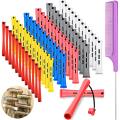 72 Pieces Hair Perm Rods Set Short Plastic Perming Rod Cold Wave Rods 6 Sizes Hair Curling Rollers With 1 Piece Steel Hair Comb. 