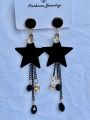 Earrings Matte Black Color For Girls. 