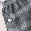 6-to 36-month-old newborn baby boys summer white lapel cardigan short-sleeved tie with plaid suspenders shorts gentleman suit. 