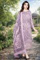 Premium Lavender Embroidery Three Piece Set with Exquisite Sequin Detailing.. 