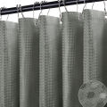 Waffle Shower Curtain Heavy Duty Mould Proof Resistant Shower Curtain for Bathroom Waterproof Luxury Shower Curtain with 12Hooks.