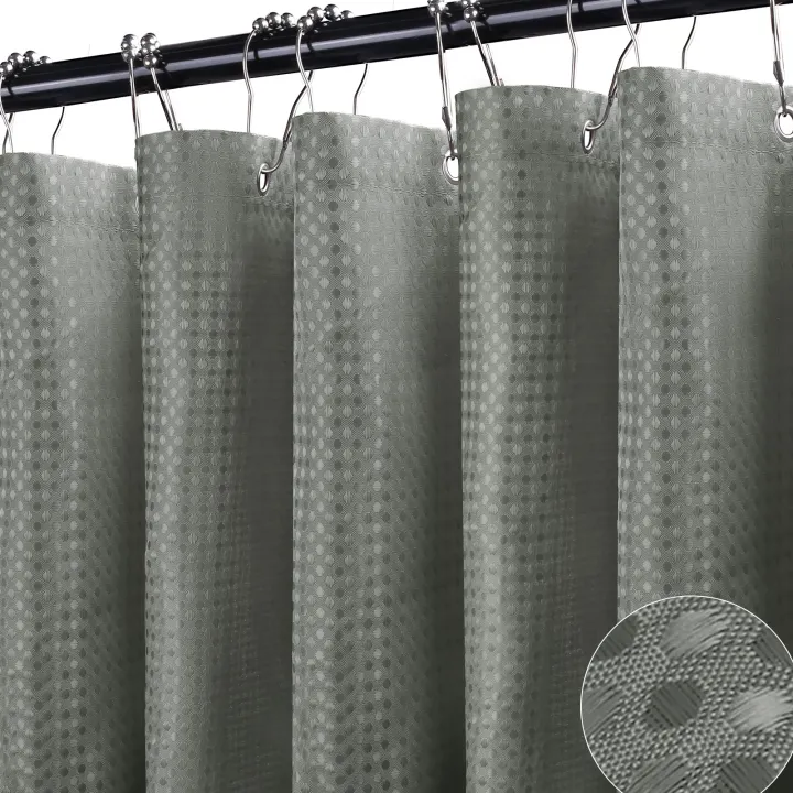 Waffle%20Shower%20Curtain%20Heavy%20Duty%20Mould%20Proof%20Resistant%20Shower%20Curtain%20for%20Bathroom%20Waterproof%20Luxury%20Shower%20Curtain%20with%2012Hooks%20-%20Image%207