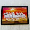 Horse Photo Frame | 7 Horse Photo Frame | 12x18 size | Black Frame  | Wall decor. 