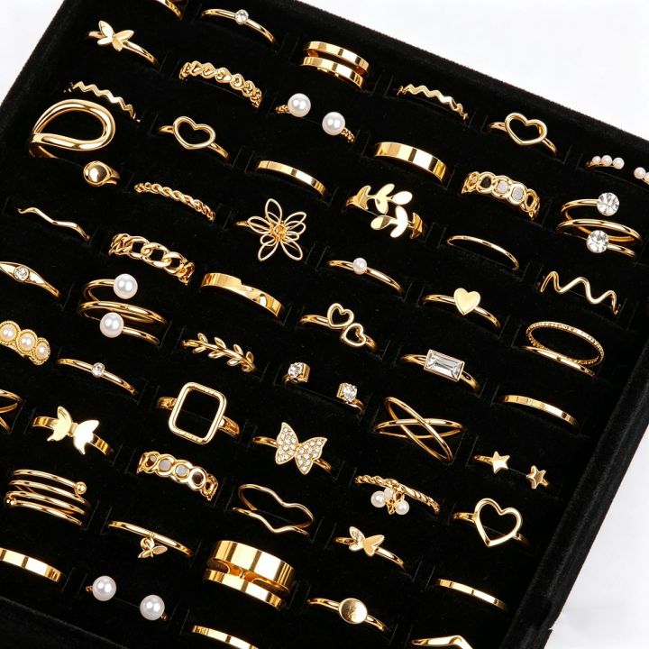 22/44Pcs/Set%20Fashion%20Simple%20Heart%20Flowers%20Leaf%20Rings%20Set%20For%20Women%20Mix%20Style%20Trendy%20Geometry%20Daily%20Jewelry%20Party%20%20-%20Image%203