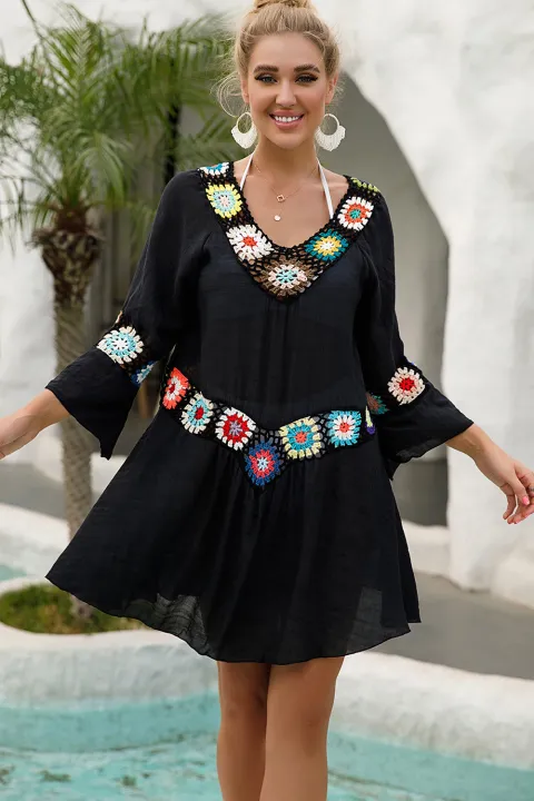 CROCHET%20BIKINI%20Women%20Beach%20Dress%20Cover-Ups%20Swimsuit%20Beachwear%20Bathing%20Suit%20Swim%20Cape%20For%20Woman%20Summer%20Tunic%20Saida%20Praia%20-%20Image%203