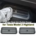 For Tesla New Model 3 Highland 2024 Under Seat Rear Air Vent Protective Cover M3H Anti-blocking Backseat Outlet Grille Mesh Net.
