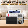 Retro All-Band Radio with Wireless Audio Connectivity, Solar & Multi-Mode Charging, Long-Lasting Battery & Multiple Play Modes. 
