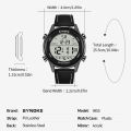 Men's Digital Sport Watch Leather Strap SYNOKE 9855 Electrical Wristwatch Big Screen 50M Waterproof reloj hombre. 
