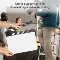 Acrylic Clapperboard Film Clapboard Movie Director's Slate Cut Action Scene Clapper Board Film Slate Dry Erase Clapperboard. 