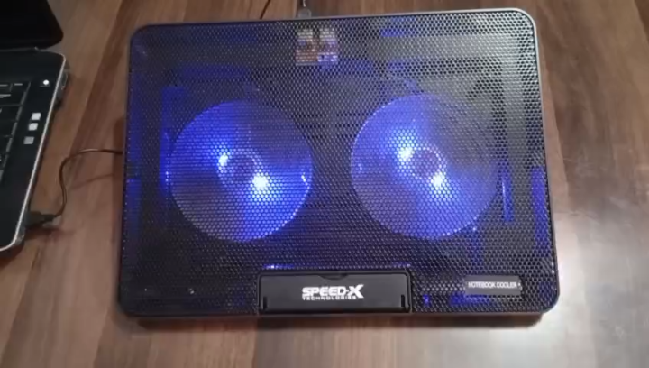 Laptop Radiator Cooling Pad For Laptop & Notebook Cooler Dual Heat Reducer Cooling Pad With 2 Fans With Light And Silent Cooling